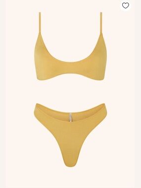 Women's Scoop Neck Bikini Set in Mustard Yellow